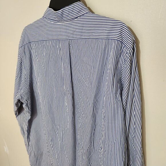Polo Ralph Lauren Shirt Men Size 34-35 Classic Fit Blue Striped Button Down - Picture 5 of 10
